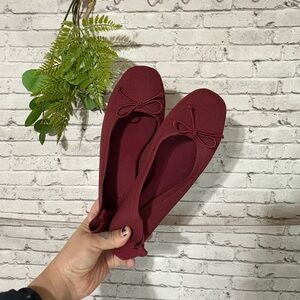 41 Hawthorne Maroon Red Soft Square Toe Flats